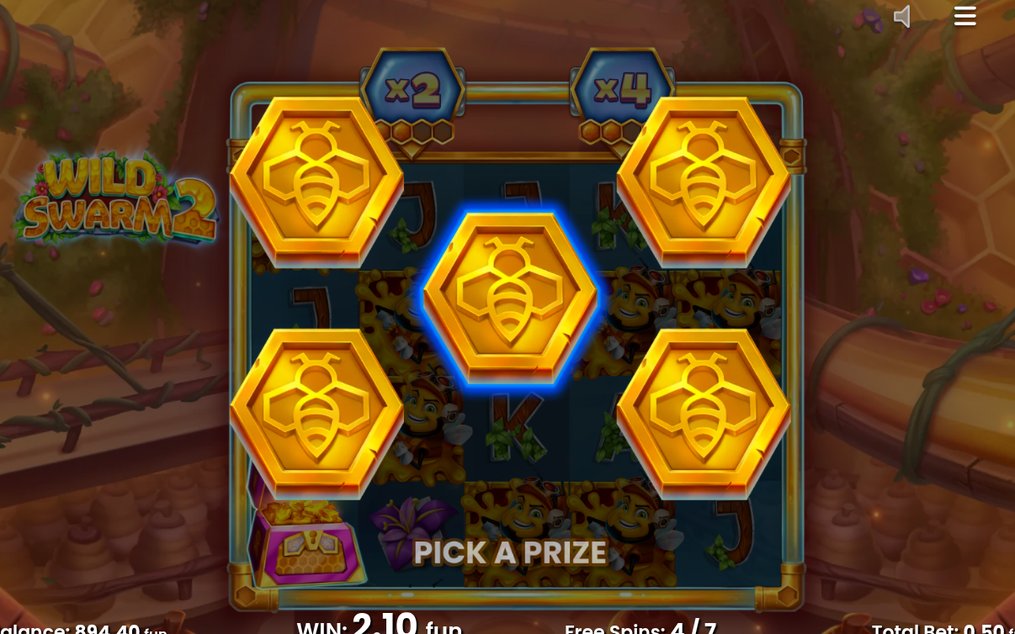 Swarm Mode med Reel Multipliers ovanför varje rulle