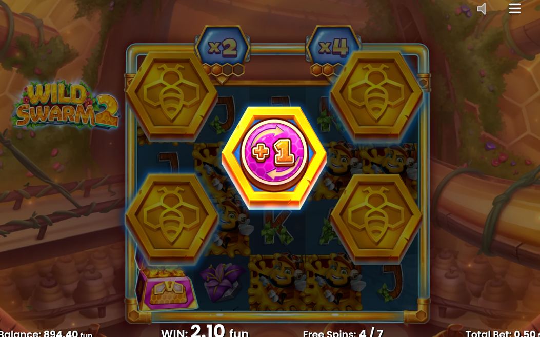 Free Spins med Hive-symboler och Sticky Wild på rutnätet