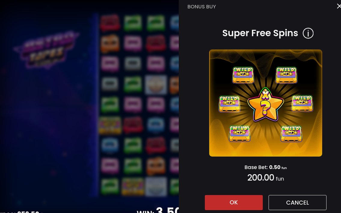 Bonusläge med Wild Tape Symbols på spelplanen
